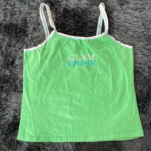 “Glam Chick” Green sleepwear tank top